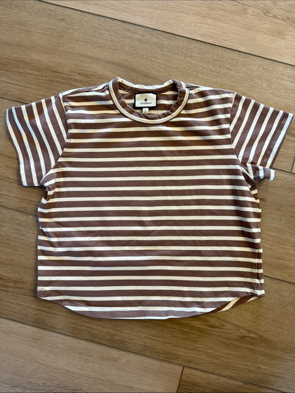 Tuckernuck Brown & Cream Striped Short Sleeve Tee